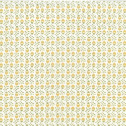 Tissu imprimé floral jaune...