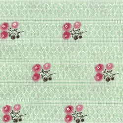 Tissu imprimé floral fond vert