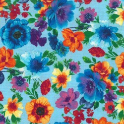 Tissu imprimé fleurs sur...