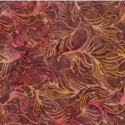 Tissu batik marron orangé