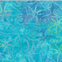 Tissu batik bleu vert