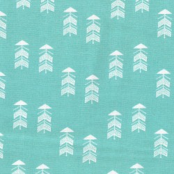 Tissu imprimé bleu vert 60cm