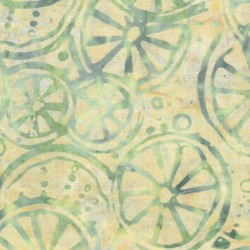 Tissu batik jaune pale à...