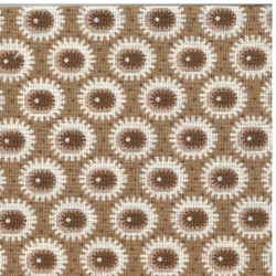 Tissu imprimé patchwork marron