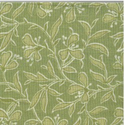 Tissu imprimé floral fond vert